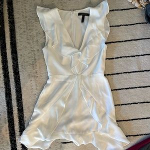 BCBG Max Azria White Ruffle Dress